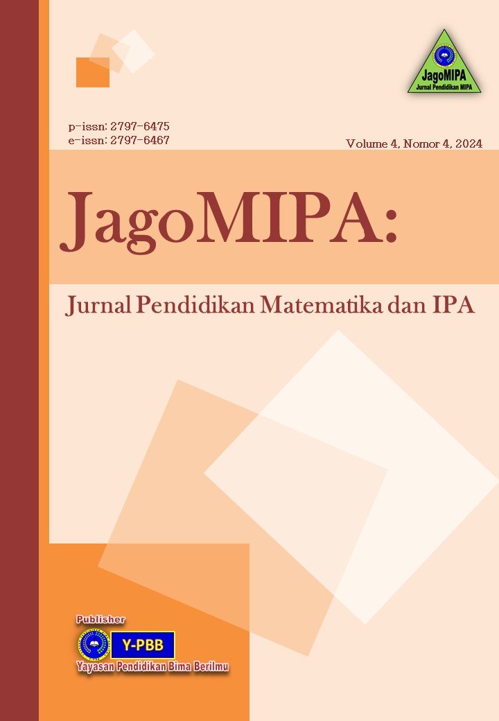 Vol. 4 No. 4 (2024): JagoMIPA: Jurnal Pendidikan Matematika dan IPA ...